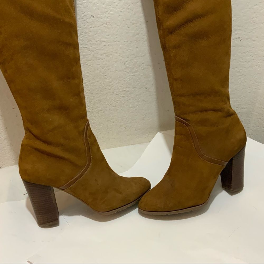 Antonio Melani Womens Brown suede Boots Tall Knee High Stacked Heels Size 9.5M - Picture 8 of 13